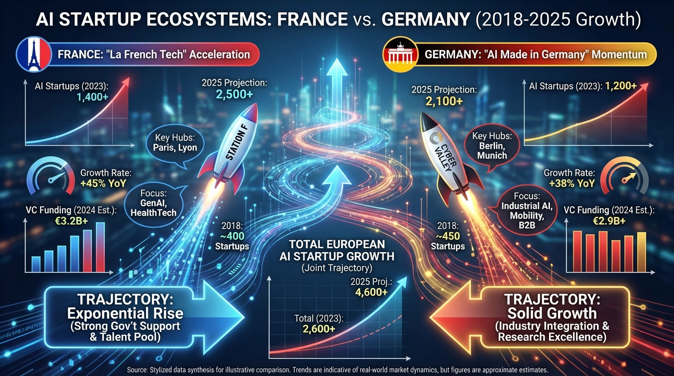 découvrez comment les start-ups françaises en intelligence artificielle surpassent leurs homologues allemandes et aspirent à devenir les prochains géants technologiques mondiaux.