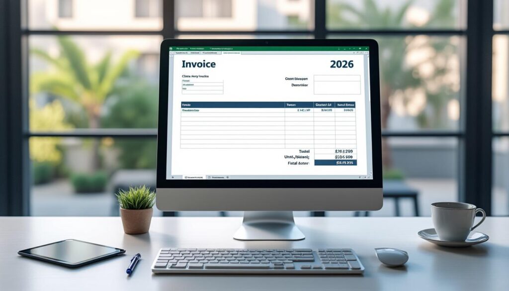 Exemple de facture simple à créer sur excel en 2026
